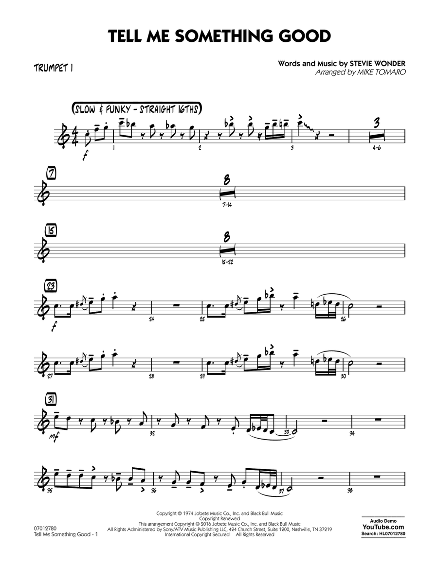 Tell Me Something Good - Trumpet 1