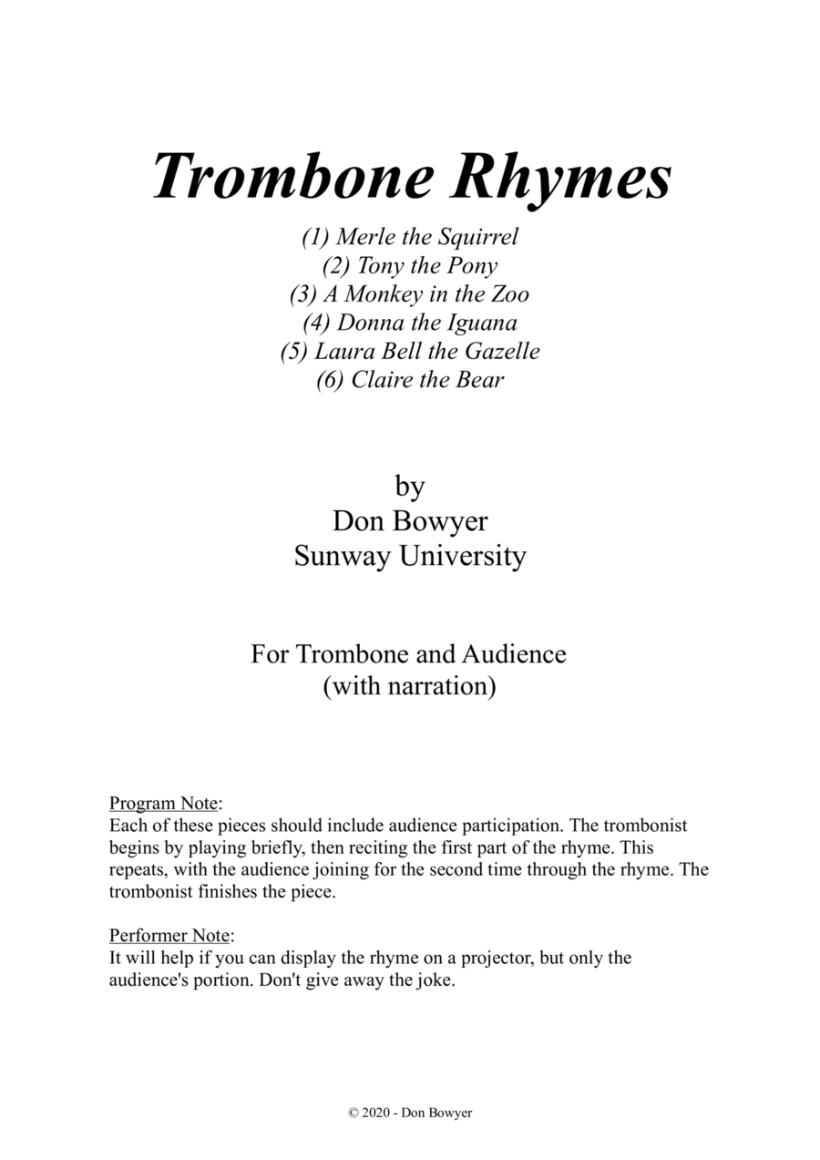 Trombone Rhymes Trombone Rhymes Brass Ensemble scores gallery preview page 1
