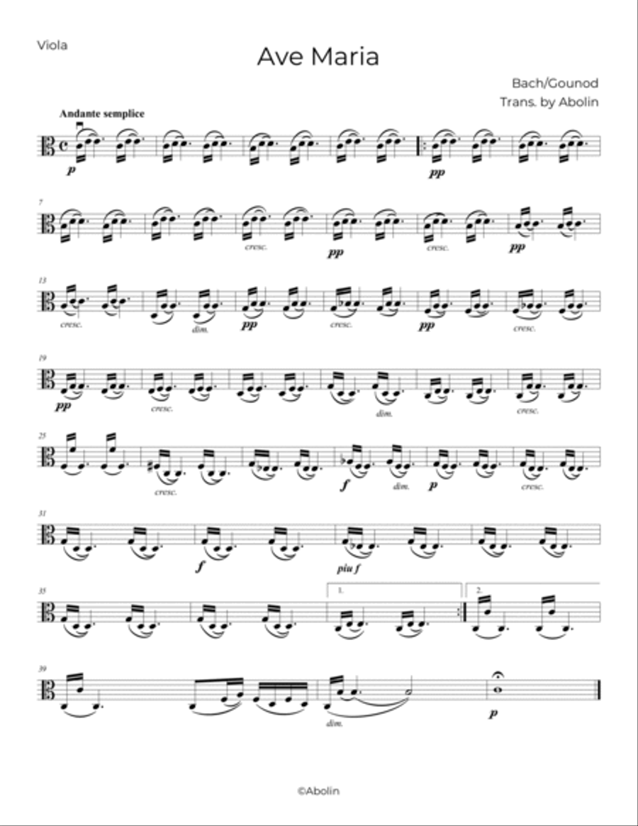 Ave Maria (Bach/Gounod, and Schubert) - String Quartet String Quartet scores gallery preview page 5