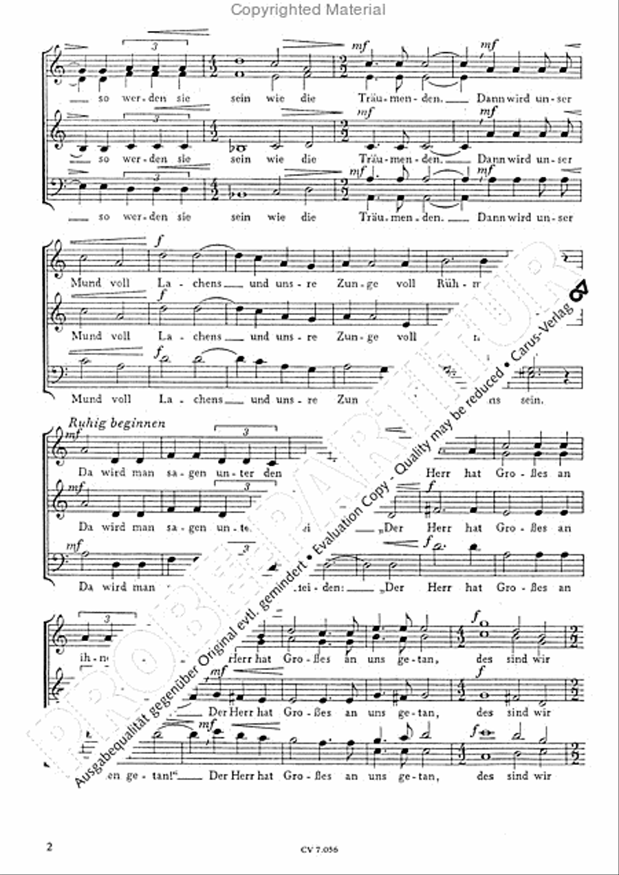 Die Erlosten des Herrn werden wiederkommen 3-Part scores gallery preview page 3
