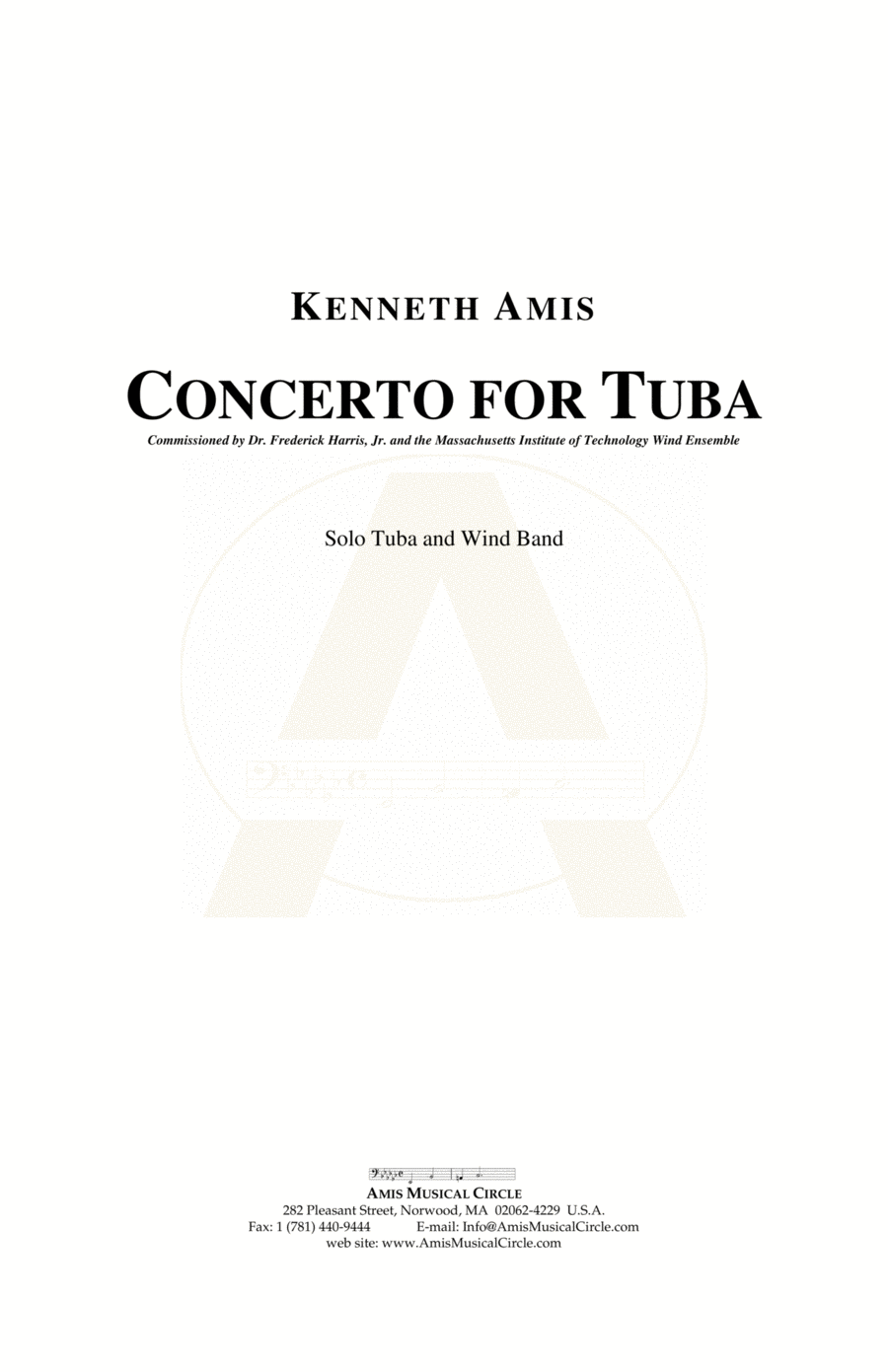 Book cover for Concerto for Tuba and Wind Band - CONDUCTOR'S SCORE ONLY