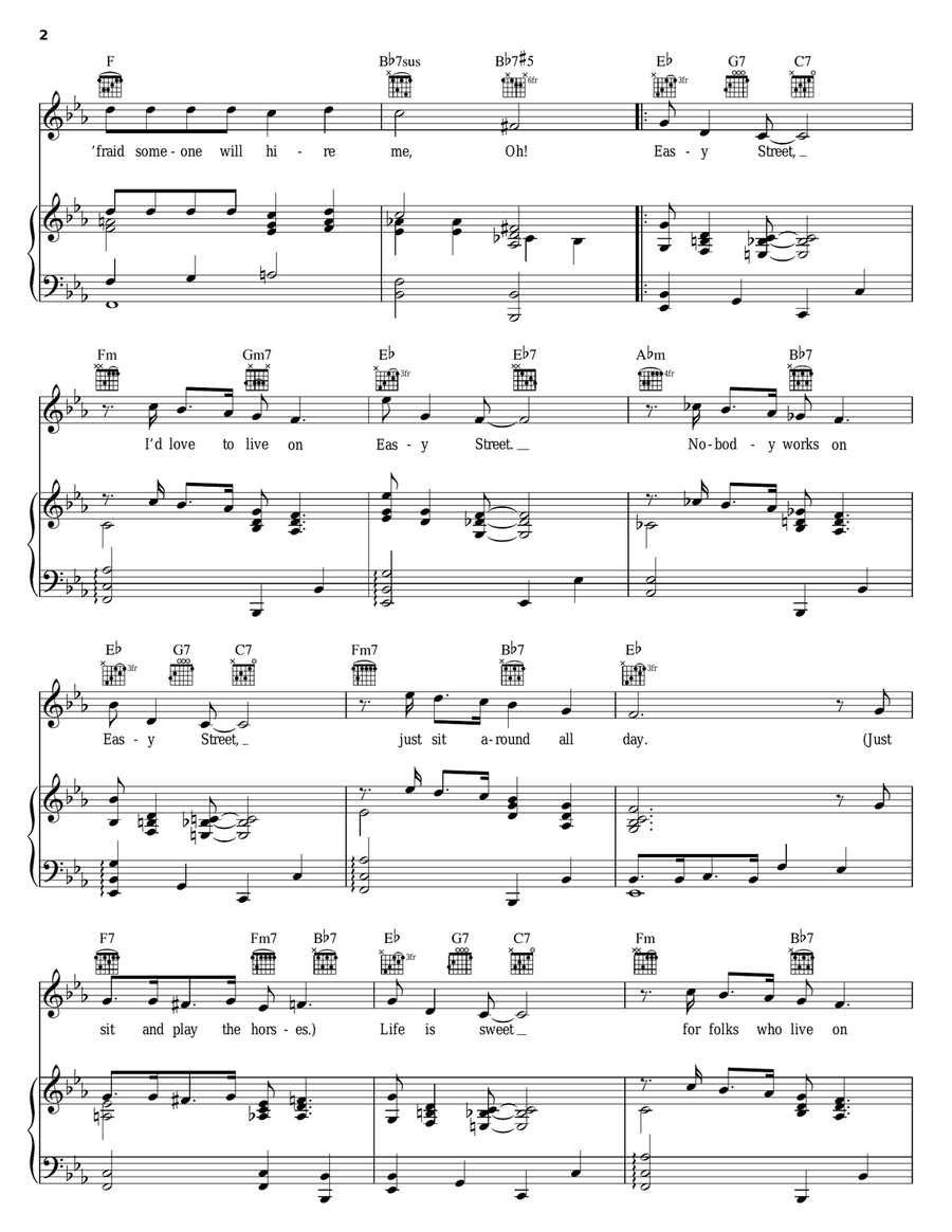 Easy Street Easy Street Piano, Vocal, Guitar scores gallery preview page 2