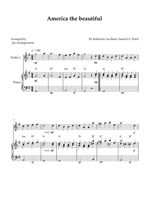 America The Beautiful - Violin Solo and piano (+ CHORDS)