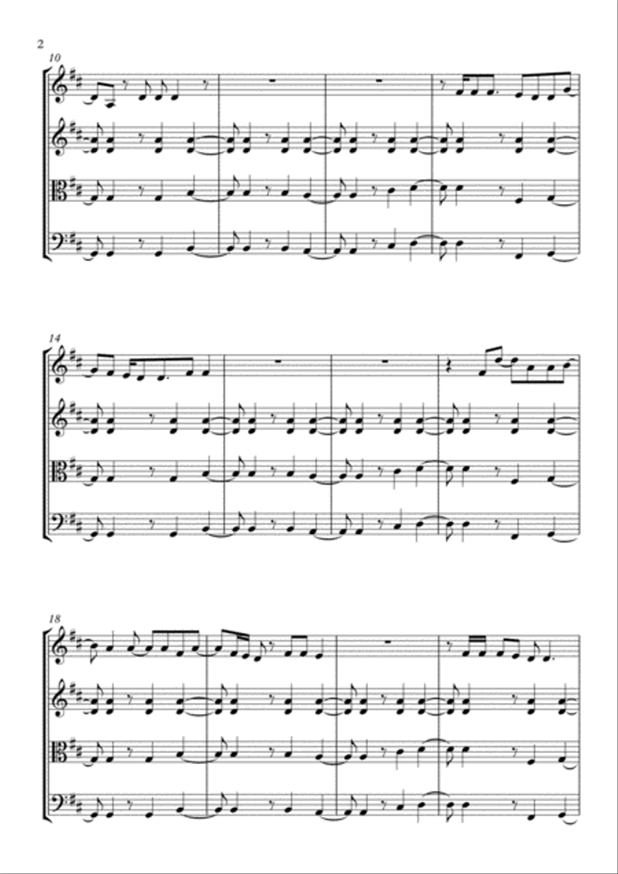Castle On The Hill Castle On The Hill String Quartet scores gallery preview page 2