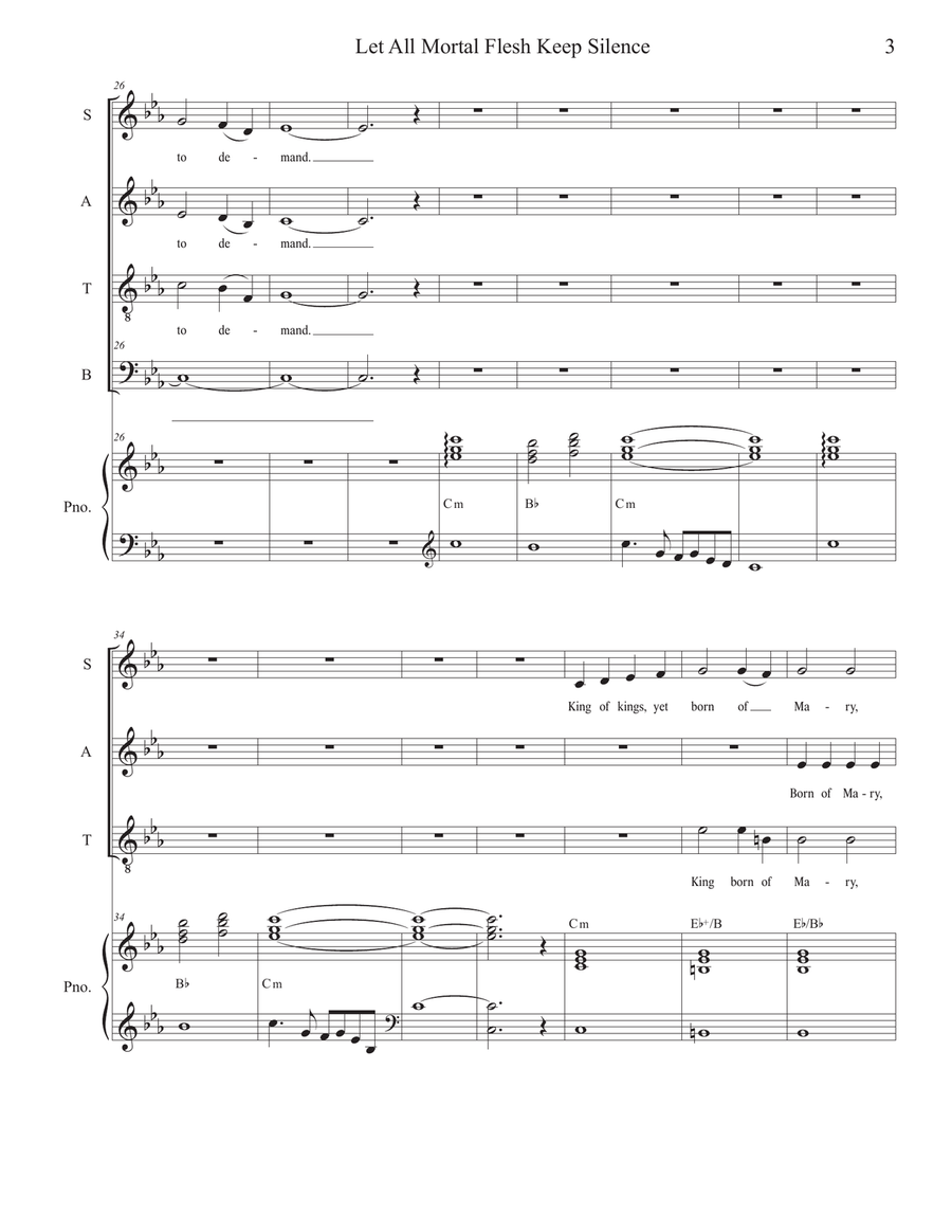 Let All Mortal Flesh Keep Silence (SATB)