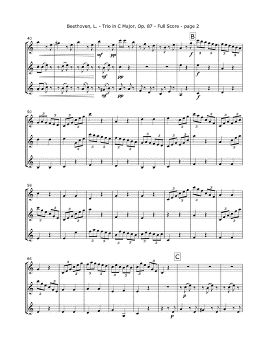 Beethoven, L. - Trio Op. 87 (Mvt. 4) for Three Violins image number null