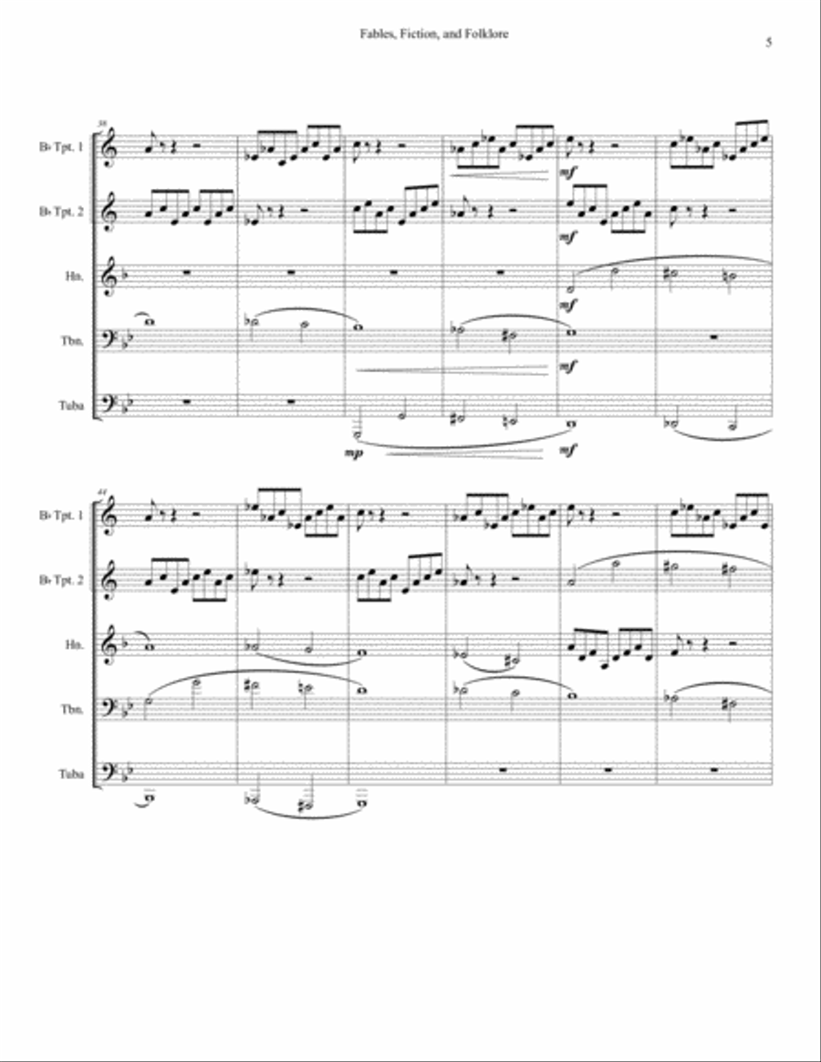 Fables, Fiction, and Folklore Brass Ensemble scores gallery preview page 5