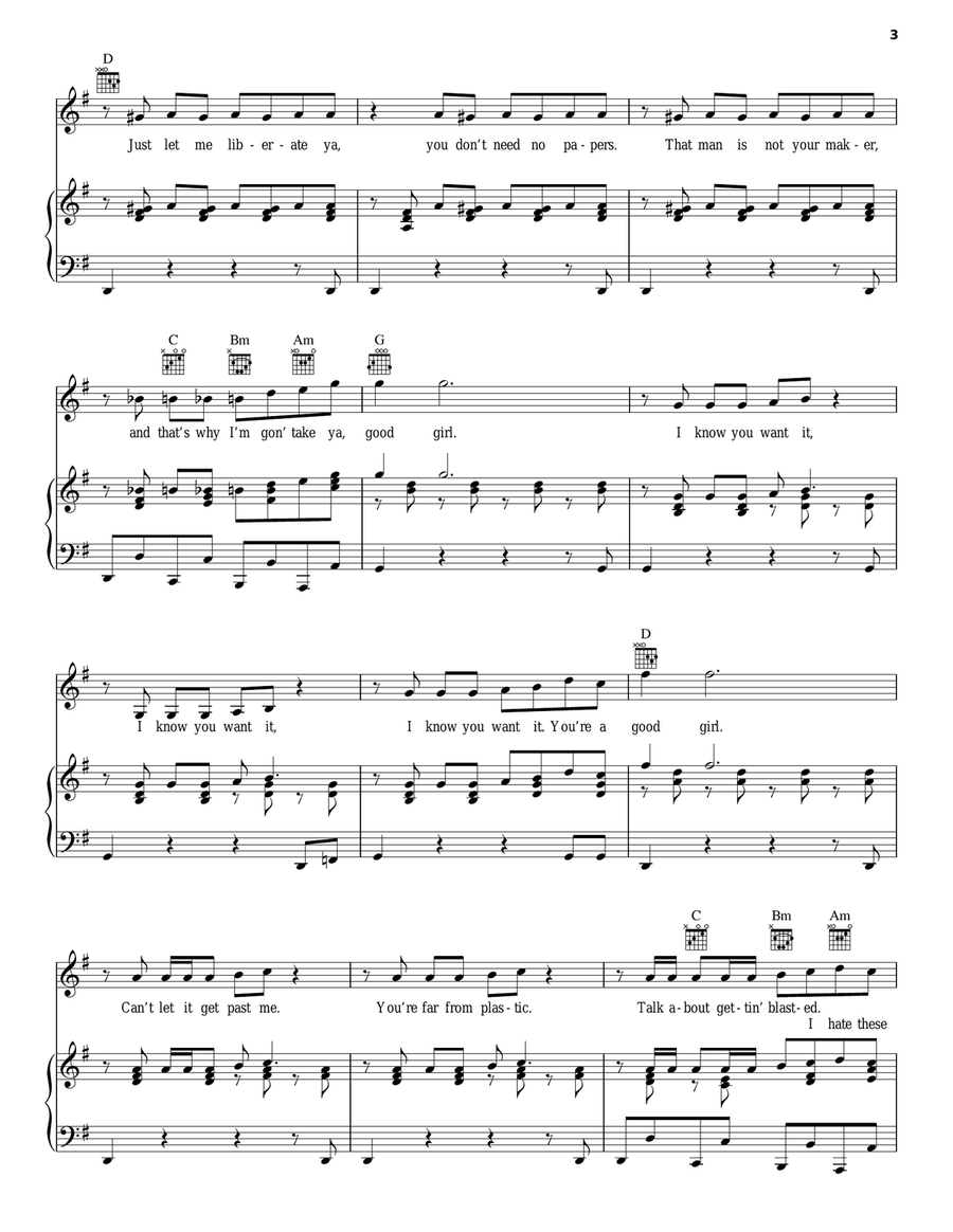 Blurred Lines Blurred Lines Acoustic Guitar scores gallery preview page 3