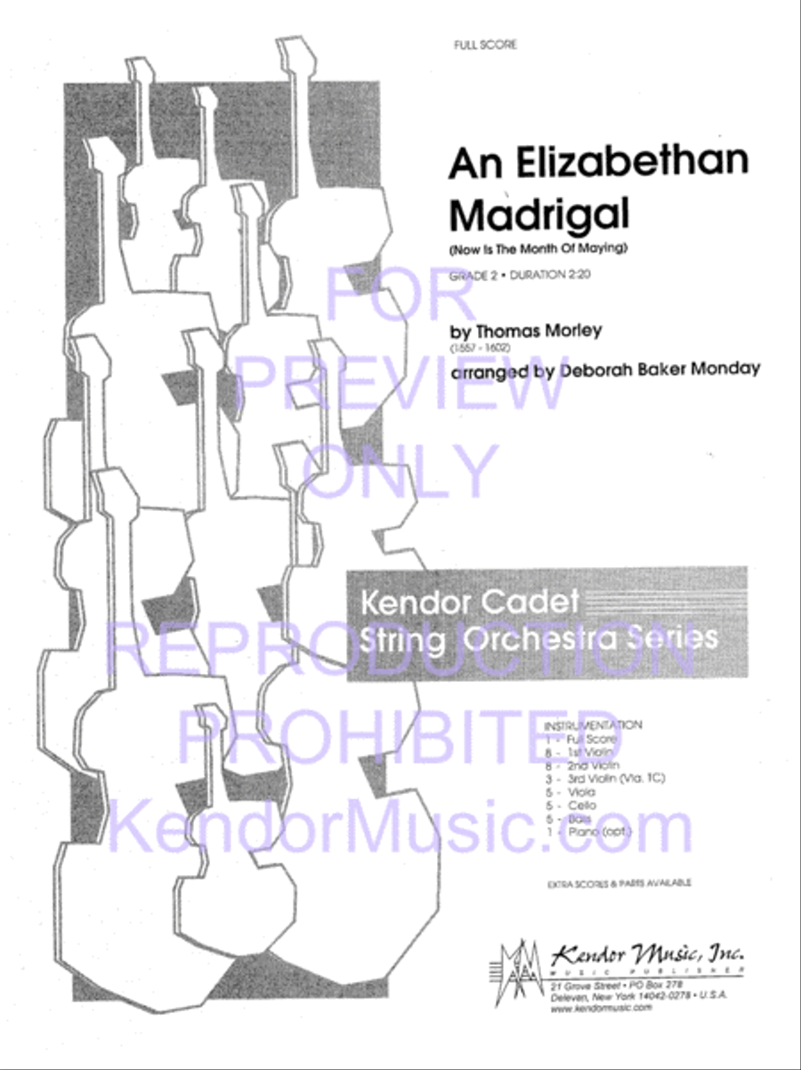 Elizabethan Madrigal, An (Now Is The Month Of Maying) (Full Score) Choir scores gallery preview page 2