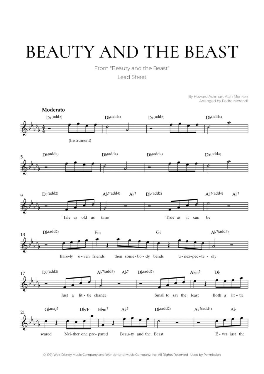 Beauty And The Beast Beauty And The Beast Piano scores gallery preview page 1