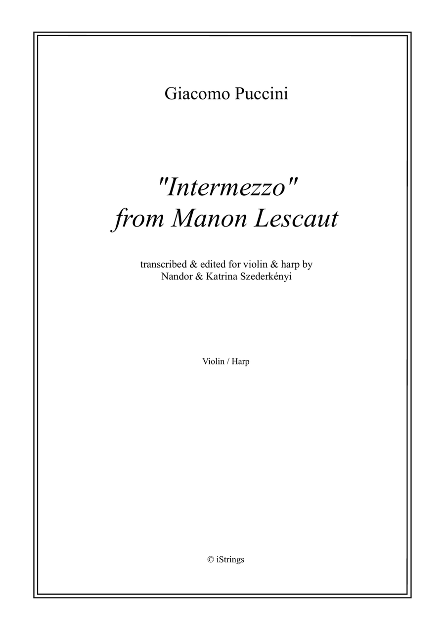 Intermezzo from Manon Lescaut for violin & harp Harp scores gallery preview page 1