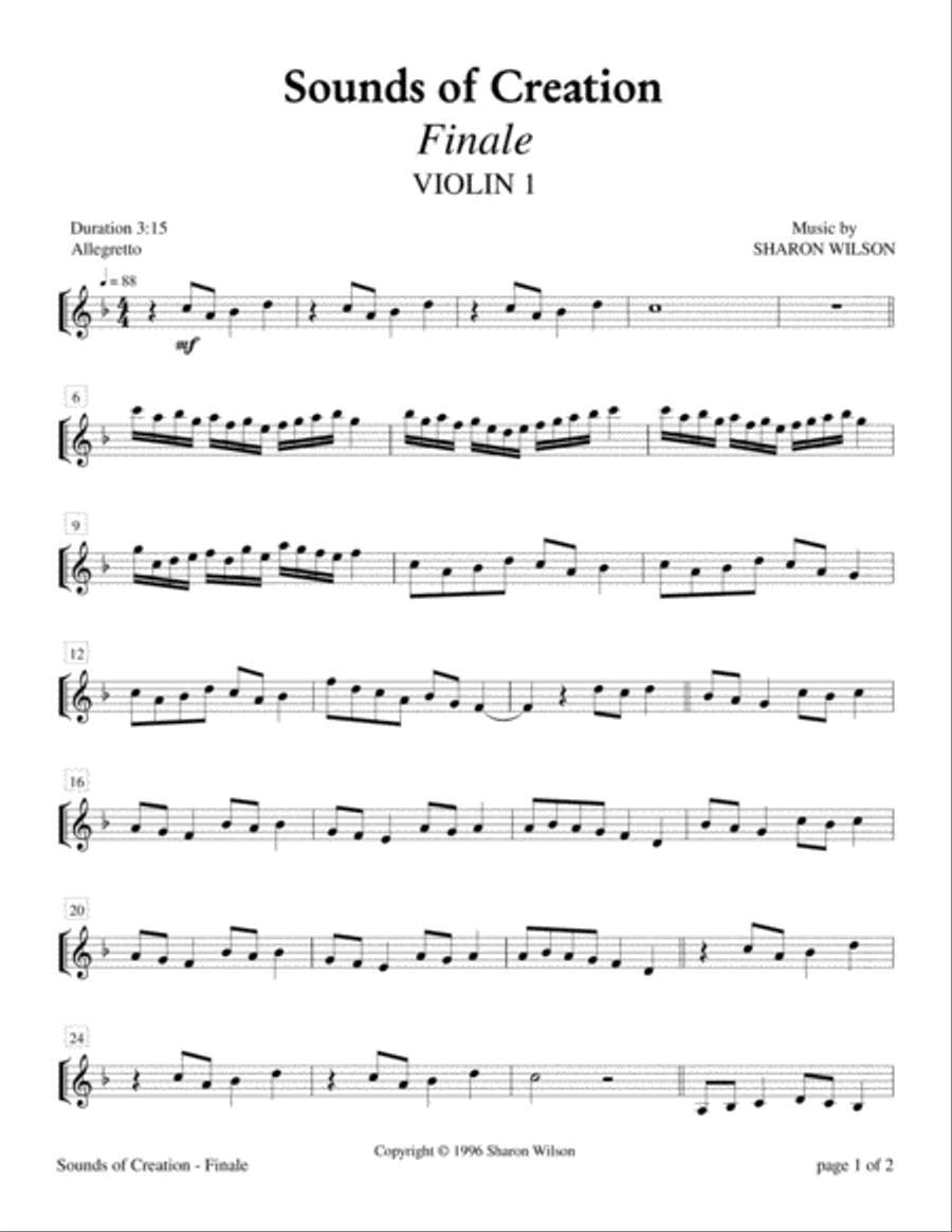 Sounds of Creation: Finale (Violin and/or B-flat Clarinet Duet with Piano Accompaniment) Clarinet Duet scores gallery preview page 2