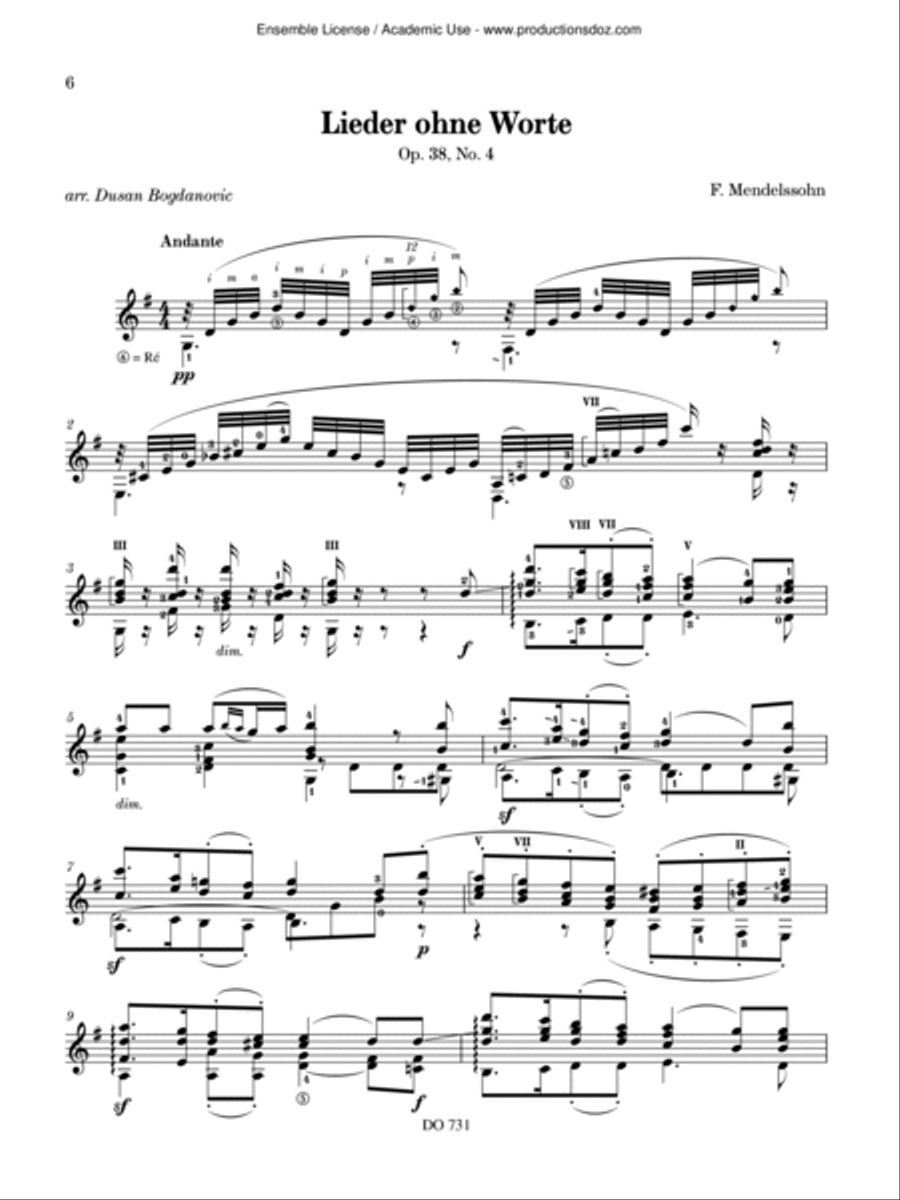 3 Lieder ohne Worte 3 Lieder ohne Worte Classical Guitar scores gallery preview page 6