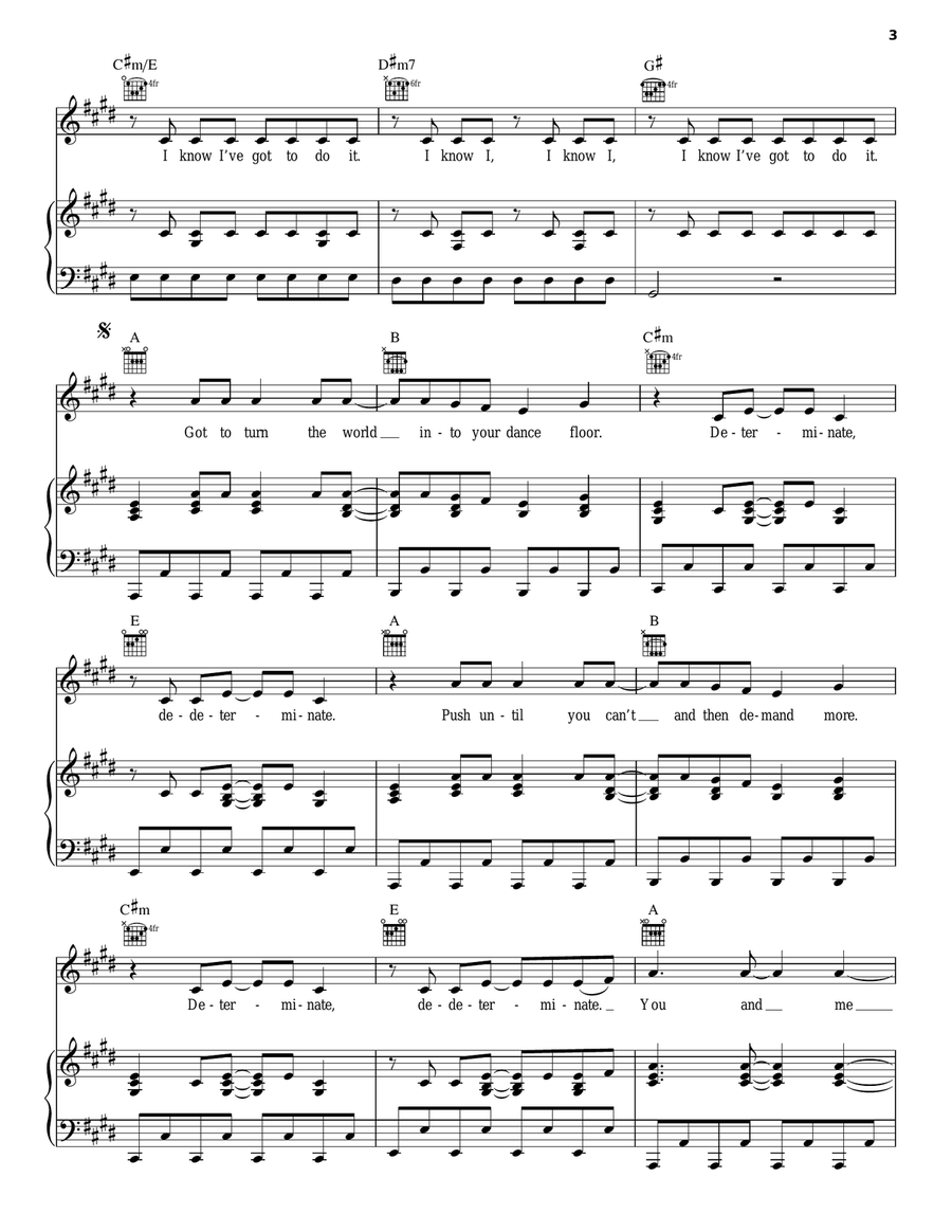 Determinate Determinate Piano, Vocal, Guitar scores gallery preview page 3