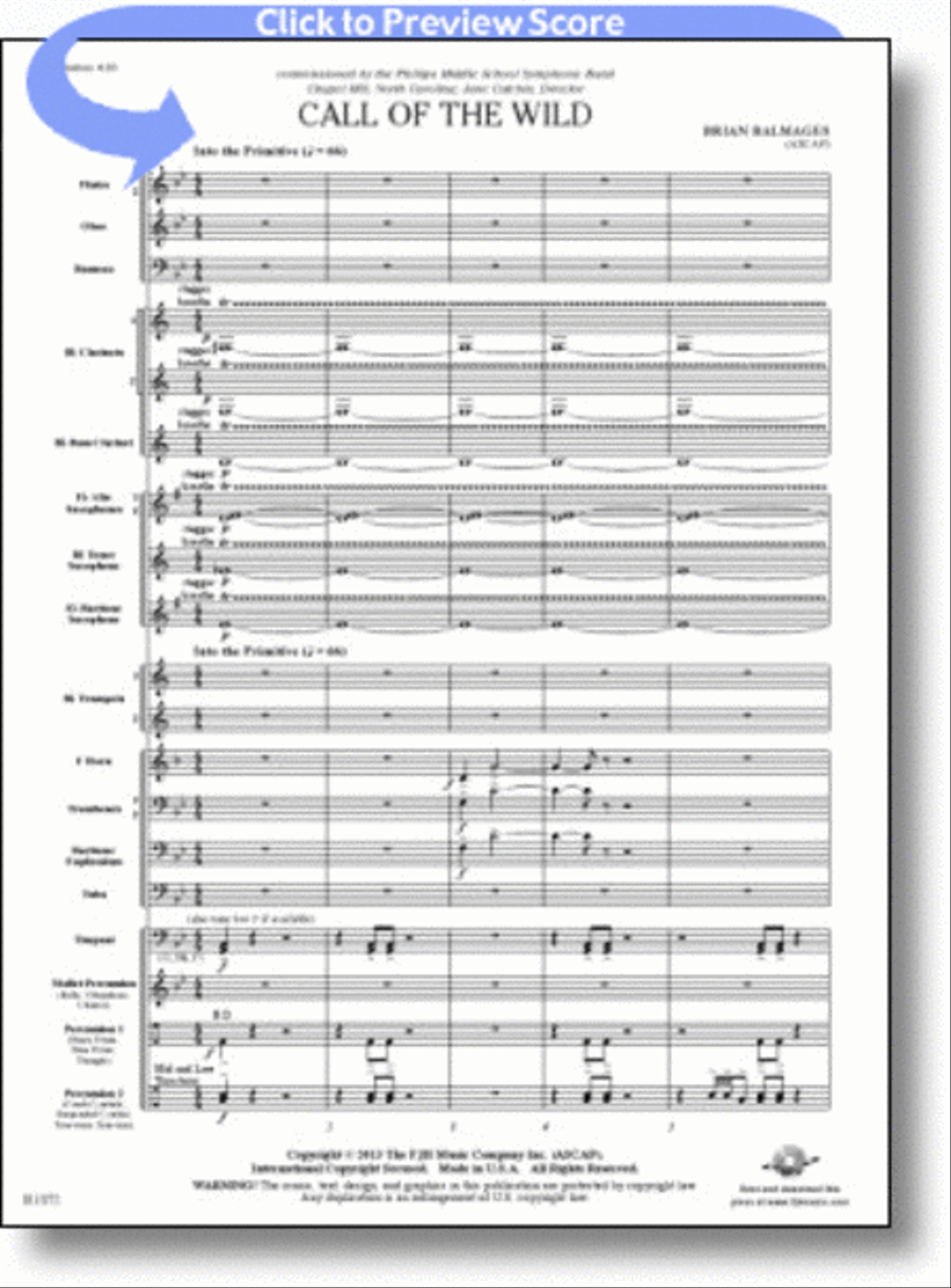 Call of the Wild Concert Band scores gallery preview page 1