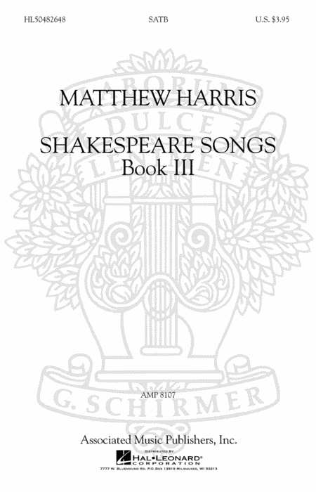Shakespeare Songs, Book 3 SATB A Cappella