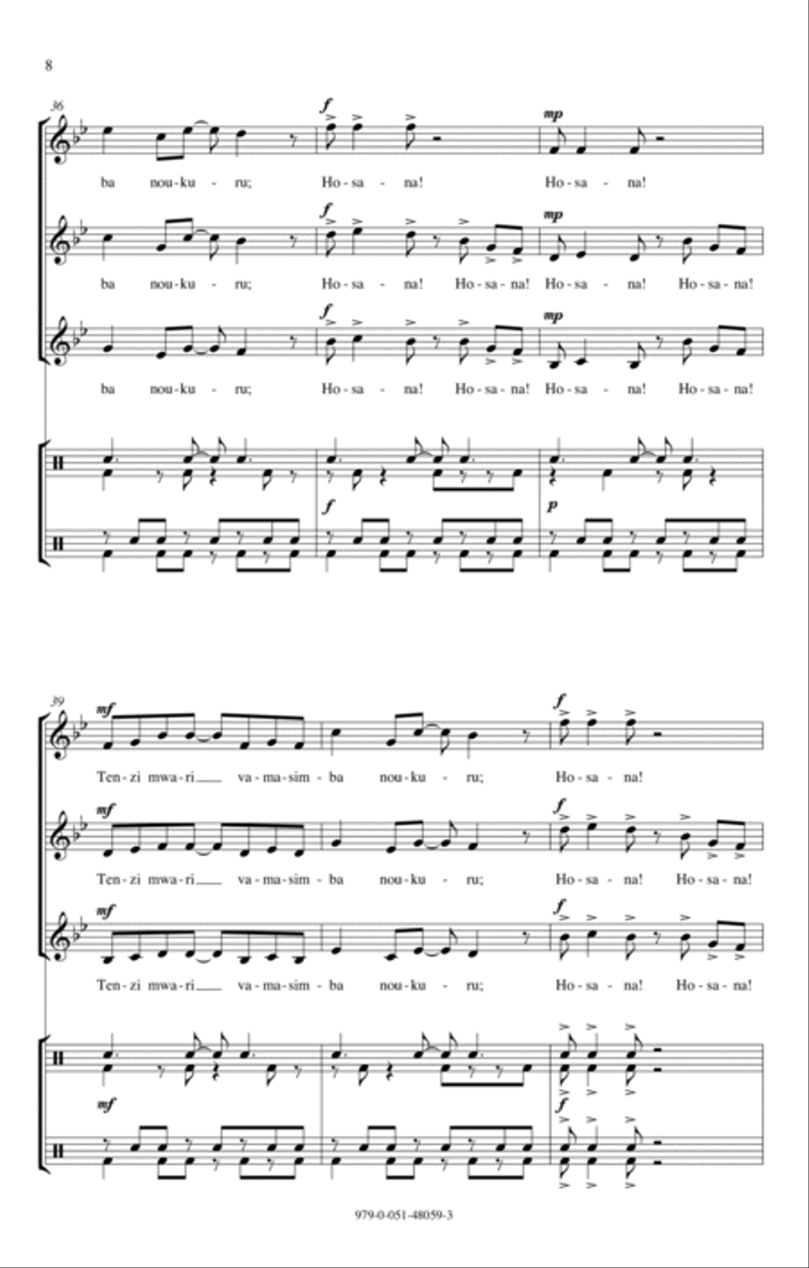 Munoera (Sanctus From The Shona Mass) SSA scores gallery preview page 6