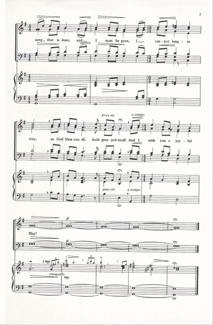 May Carol (Vårvisa) 4-Part scores gallery preview page 6