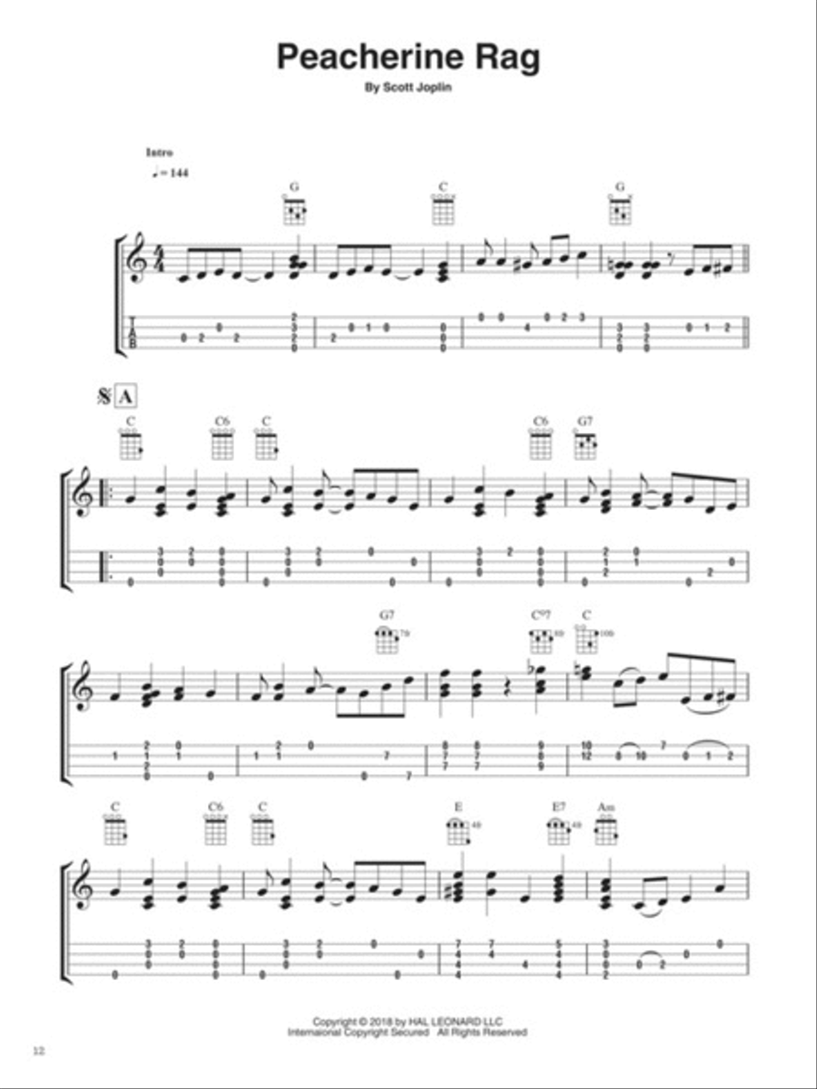 Ragtime Fingerstyle Ukulele Ukulele scores gallery preview page 4