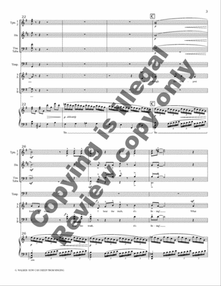How Can I Keep from Singing? (SATB Brass Version Full Score) 4-Part scores gallery preview page 9