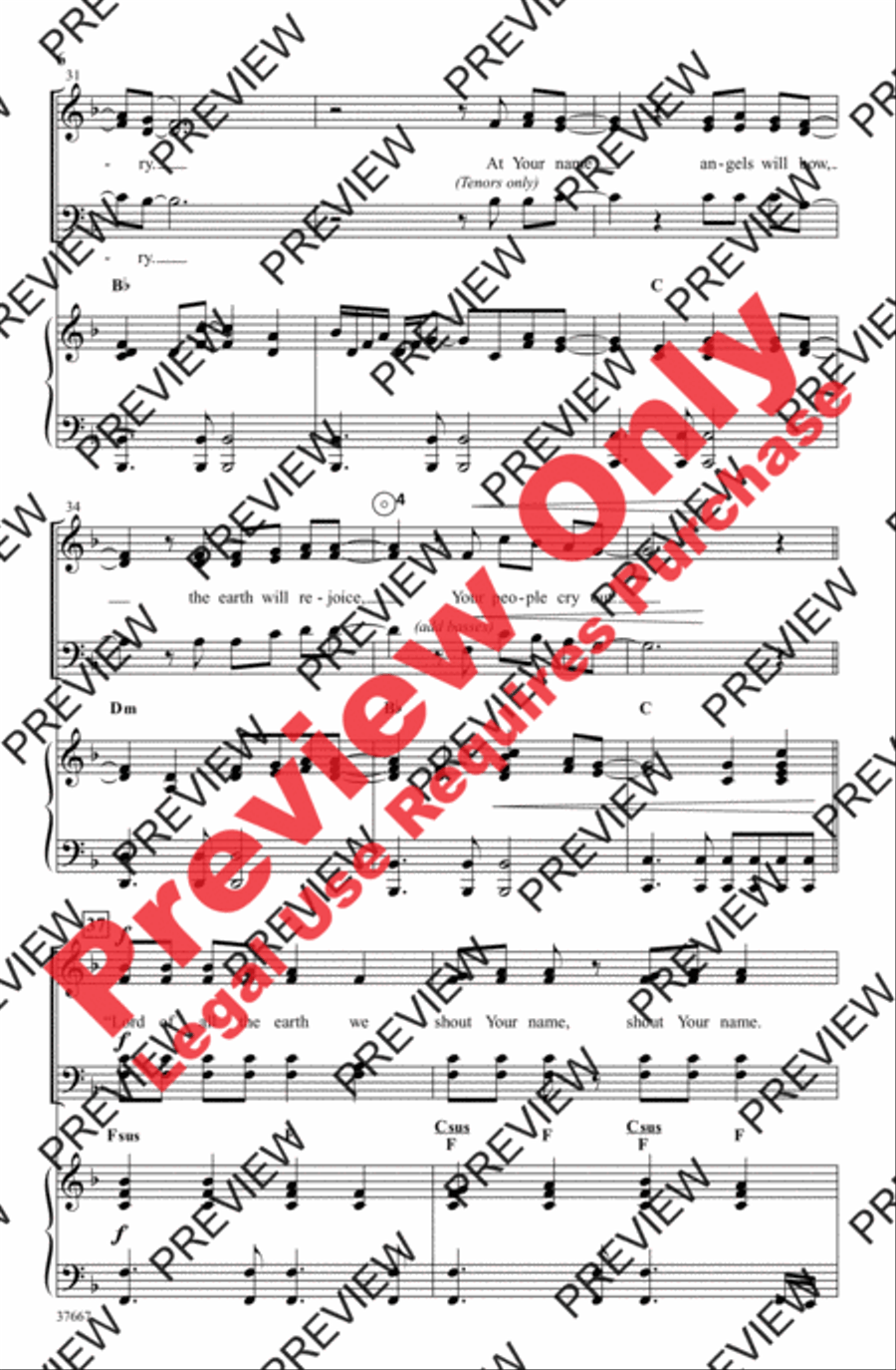 At Your Name (Yahweh, Yahweh) 4-Part scores gallery preview page 6