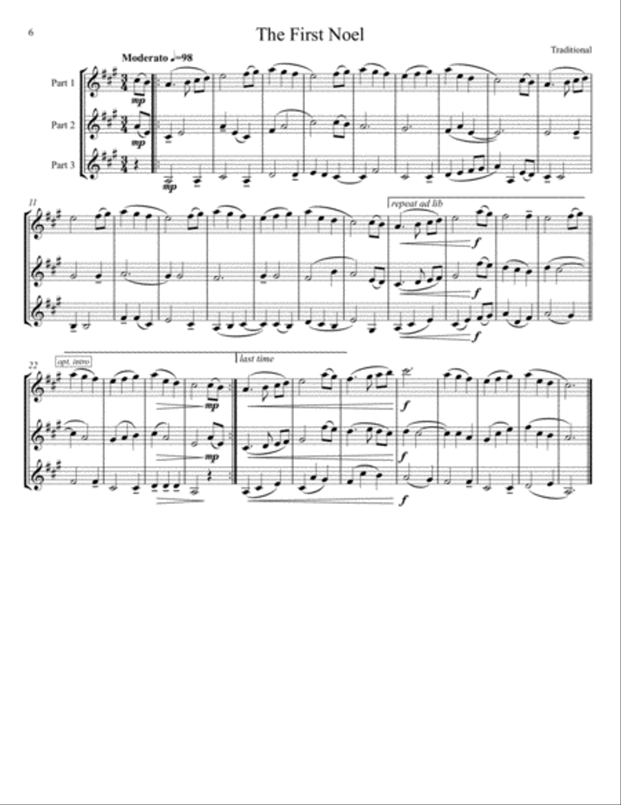 Twenty Christmas Carols for String Trio String Trio scores gallery preview page 6