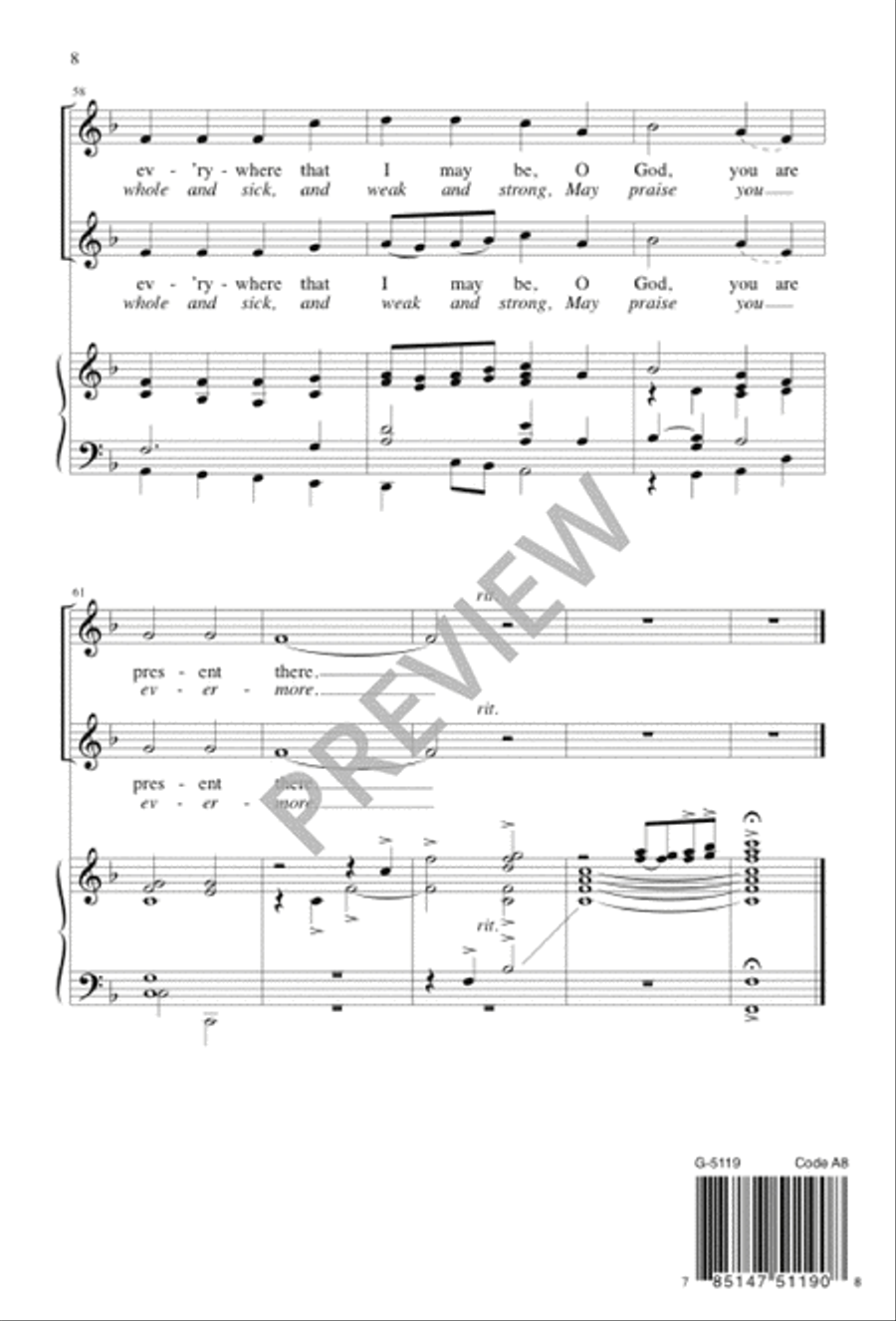 I Sing the Mighty Power of God / Your Hands, O Lord, in Days of Old 2-Part scores gallery preview page 8