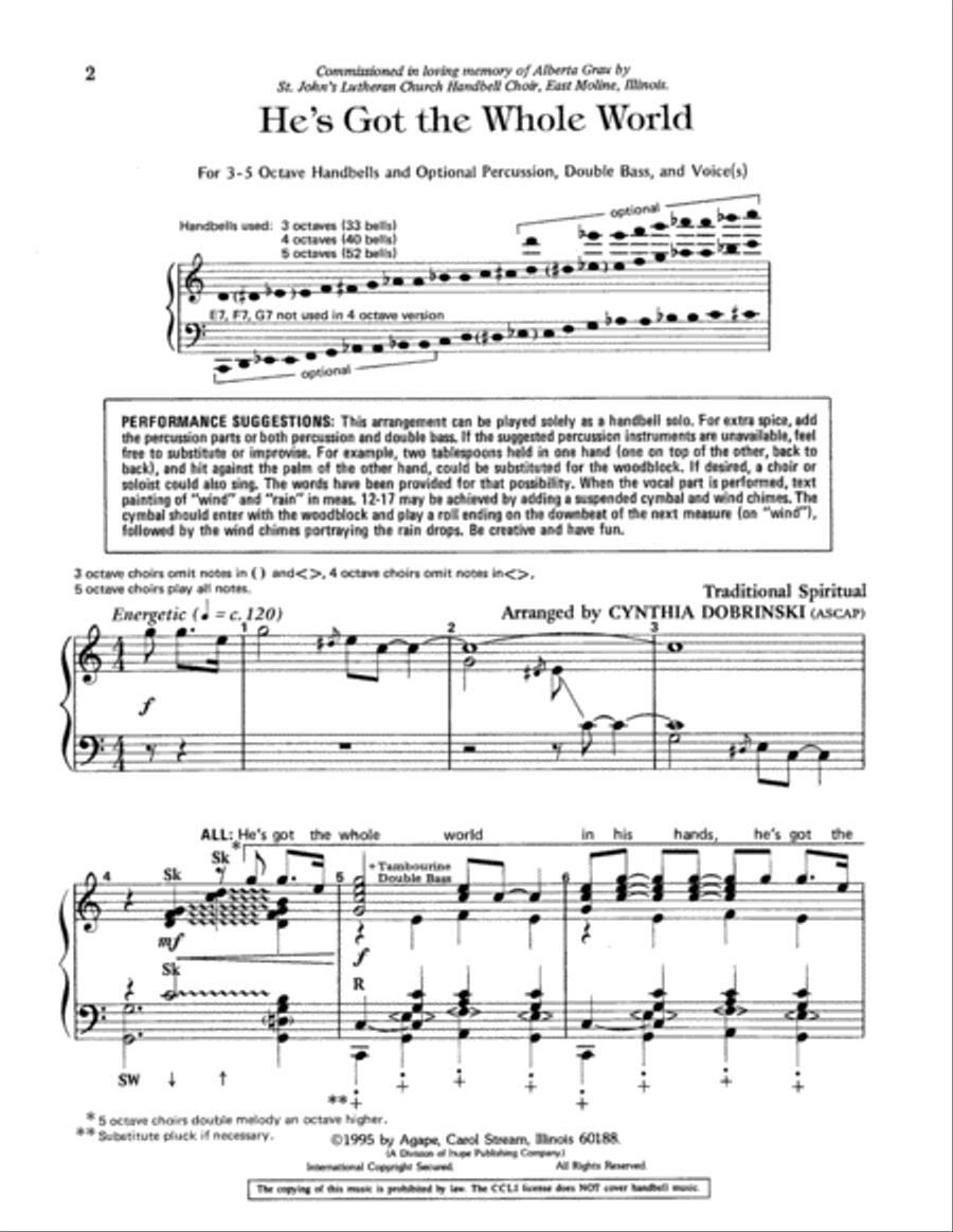 He's Got the Whole World 5-Octaves scores gallery preview page 2