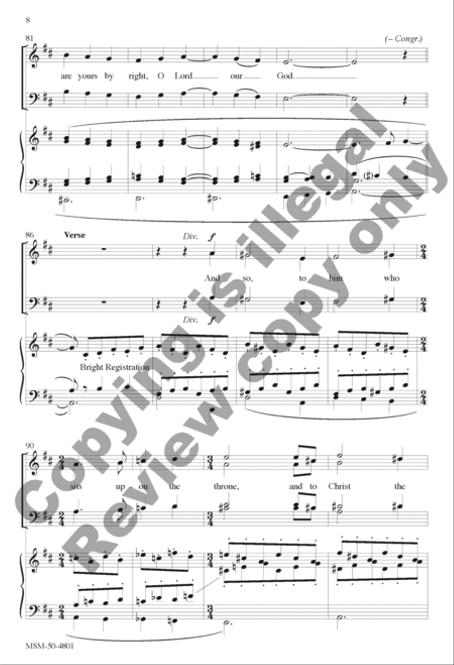 Splendor and Honor and Kingly Power 4-Part scores gallery preview page 8