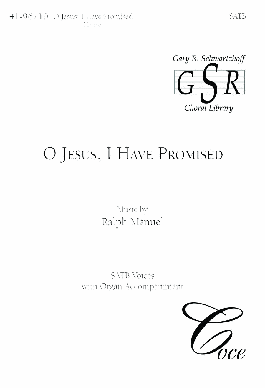 O Jesus, I Have Promised O Jesus, I Have Promised 4-Part scores gallery preview page 1