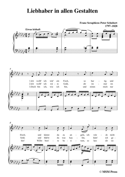 Schubert-Liebhaber in allen Gestalten,in G flat Major,for Voice&Piano image number null