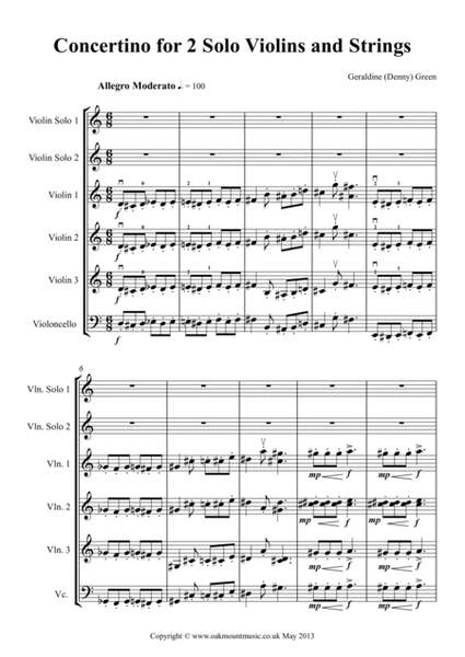 Concertino For Two Solo Violins and Strings (School Arrangement) image number null