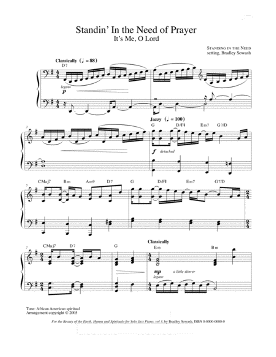 Standing in the Need of Prayer - Solo Piano Piano Solo scores gallery preview page 3
