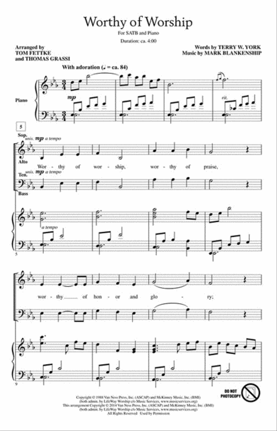 Worthy of Worship 4-Part scores gallery preview page 2