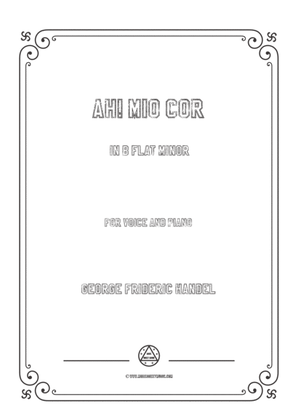 Book cover for Handel-Ah! mio cor in b flat minor,for Voice and Piano