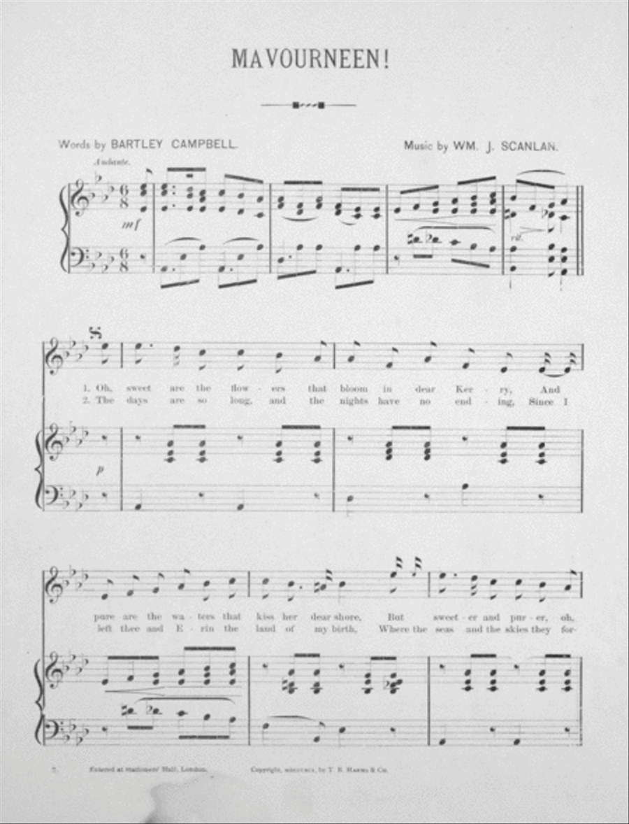 W.J. Scanlan's Songs. Mavourneen Voice scores gallery preview page 2