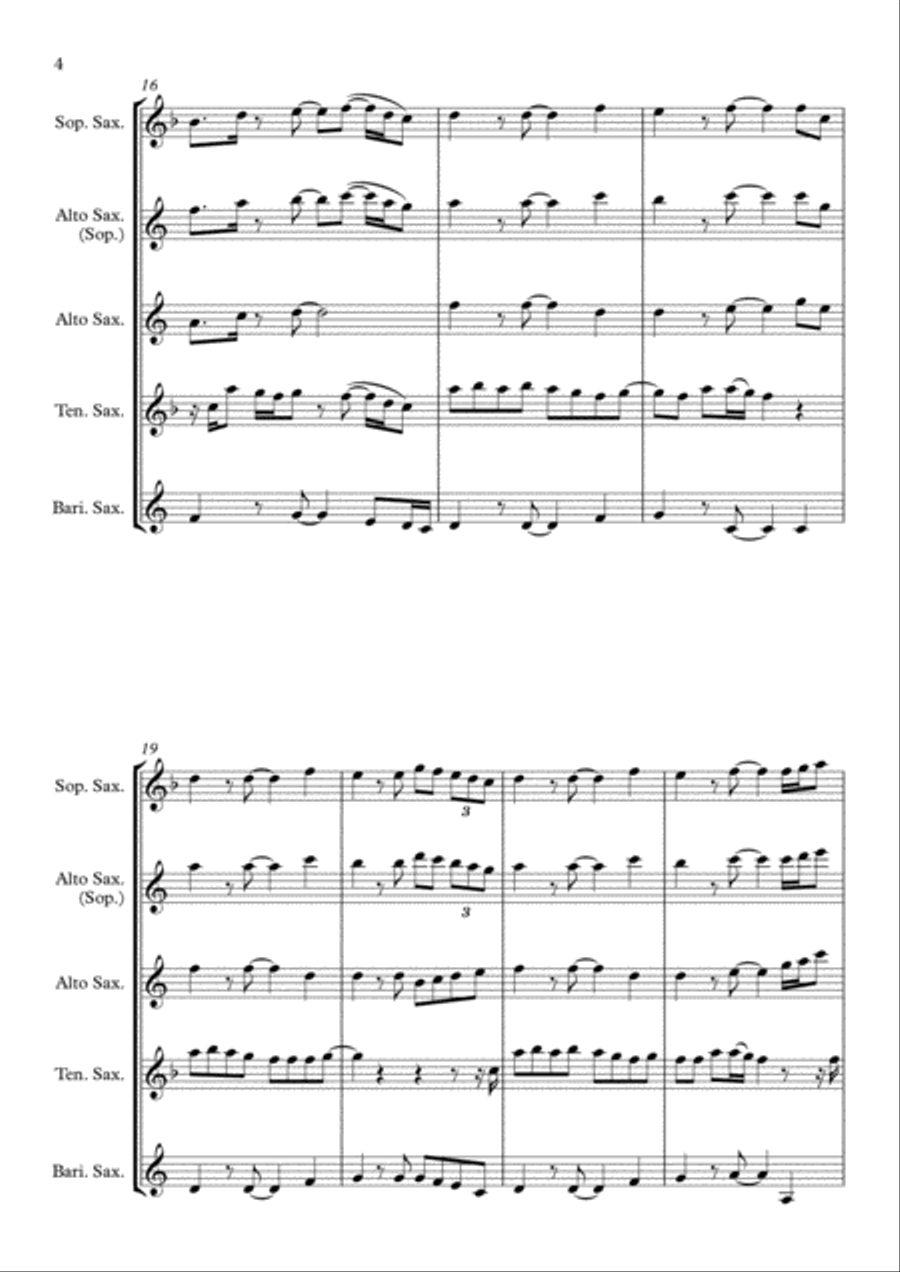 Thinking Out Loud Thinking Out Loud Saxophone Quartet scores gallery preview page 4