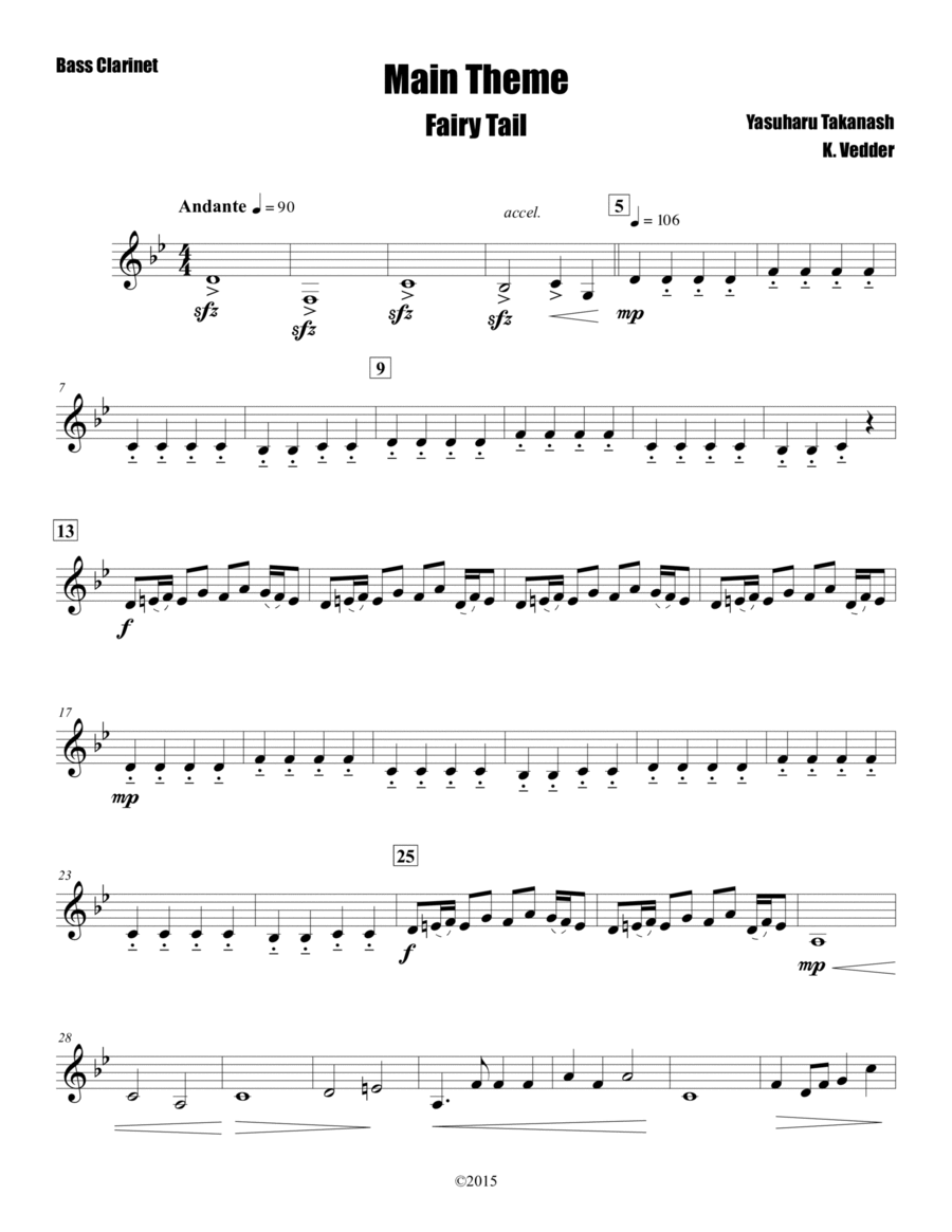 Fairy Tail Clarinet Solo scores gallery preview page 1
