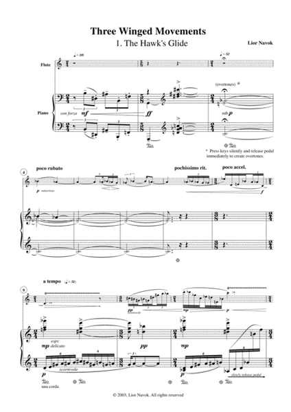 "Three Winged Movements" - for Flute and Piano [Score & Part] image number null