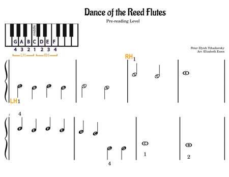 Dance of the Reed Flutes - The Nutcracker Suite - Pre-staff Alpha notes image number null