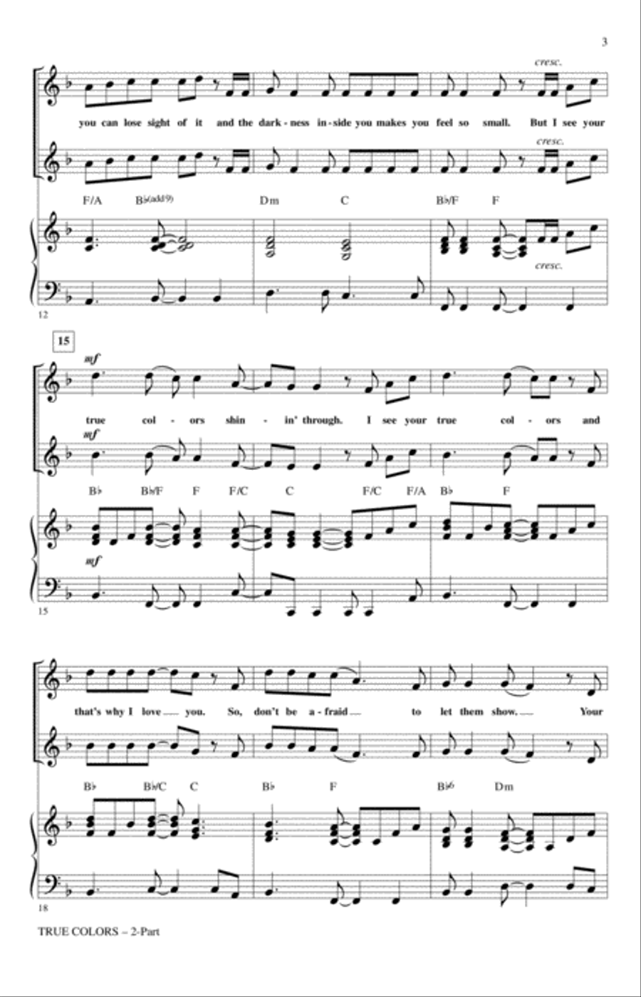 True Colors (arr. Roger Emerson) 2-Part scores gallery preview page 2