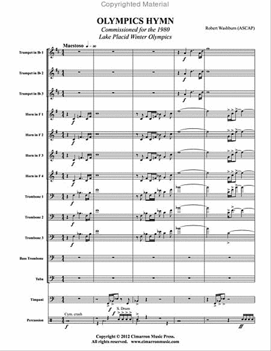 Olympics Fanfare (Lake Placid - 1980) Brass Ensemble scores gallery preview page 2