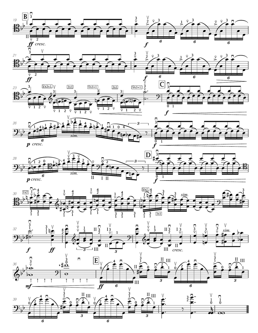Popper (arr. Richard Aaron): Op. 73, Etude #20 Cello Solo scores gallery preview page 3