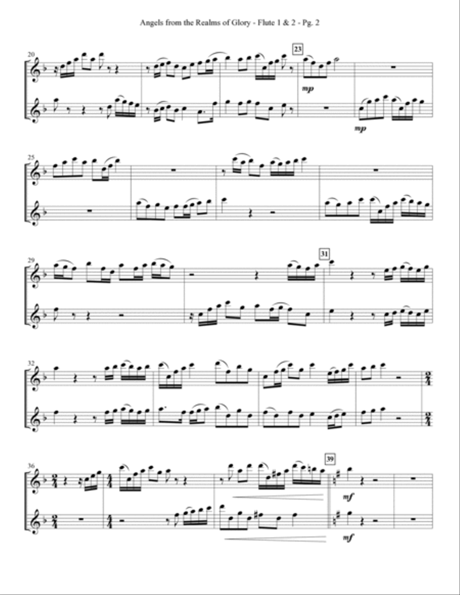 Angels from the Realms of Glory - Flute 1 & 2 Choir scores gallery preview page 2