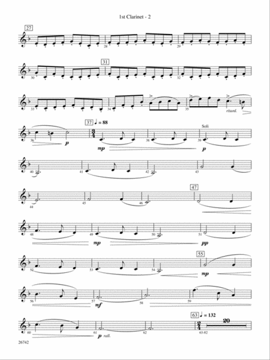 A Christmas Festival: 1st B-flat Clarinet Concert Band scores gallery preview page 2