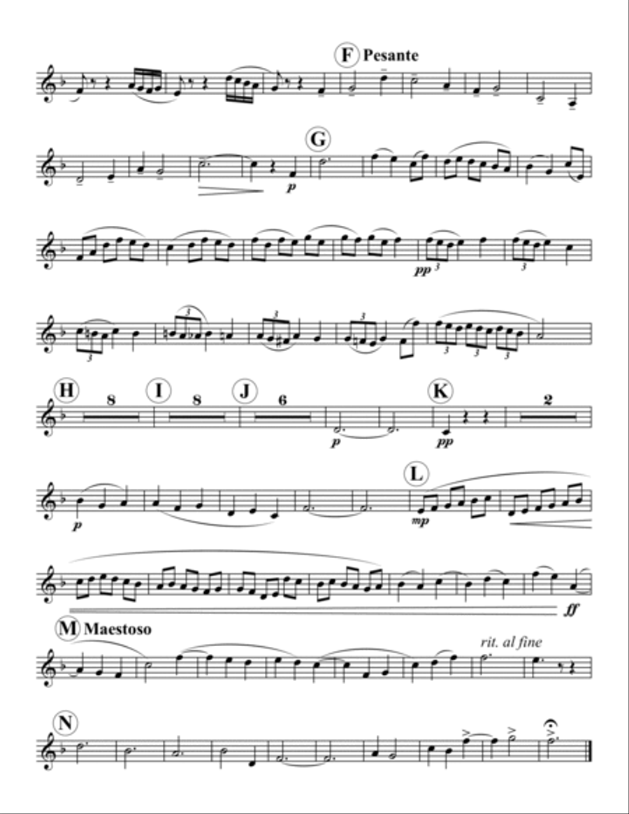 Chaconne from First Suite in Eb for Military Band Brass Quintet scores gallery preview page 6