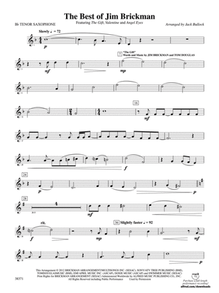 The Best of Jim Brickman: B-flat Tenor Saxophone