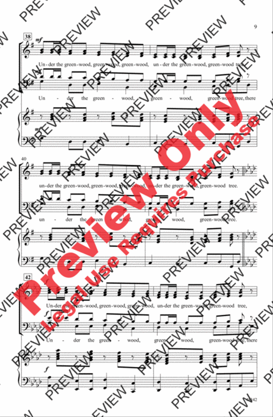Under the Greenwood Tree 4-Part scores gallery preview page 8