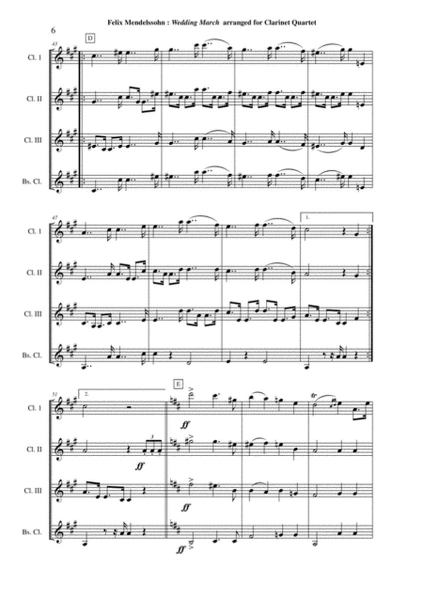 Felix Mendelssohn: Wedding March from "A Midsummer Night's Dream" arranged for 3 Bb clarinets and b