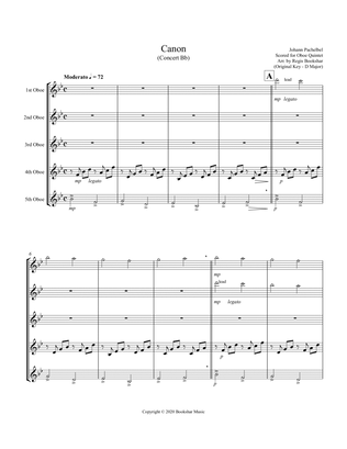Canon (Pachelbel) (Bb) (Oboe Quintet)